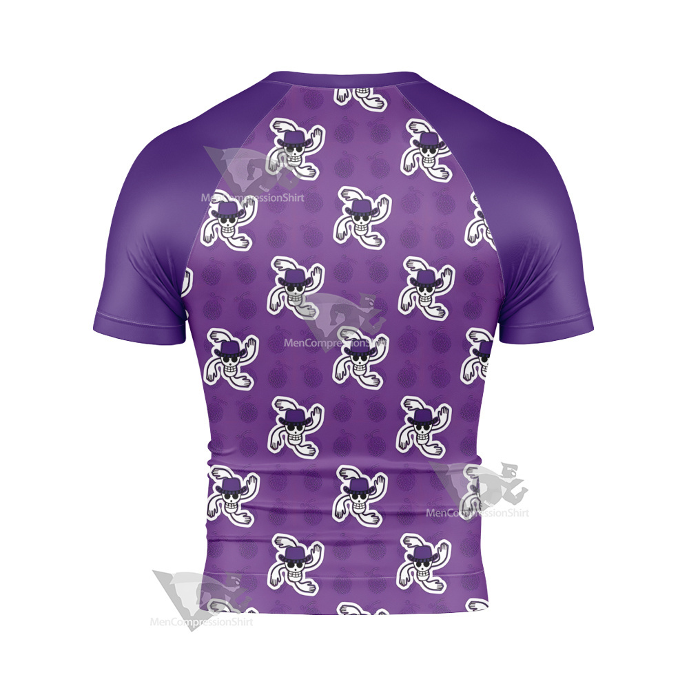 One Piece Robin Skull Flag Short Sleeve Compression Shirt