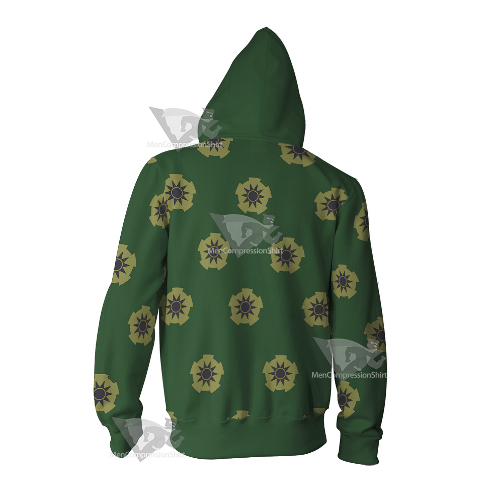 One Piece Roronoa Zoro Pirate Hunter Cosplay Zip Up Hoodie