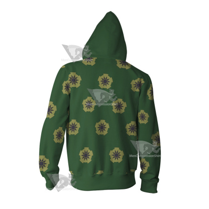 One Piece Roronoa Zoro Pirate Hunter Cosplay Zip Up Hoodie