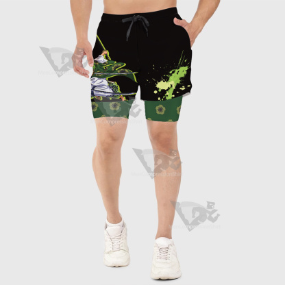One Piece Roronoa Zoro Pirate Hunter Men Compression Gym Short