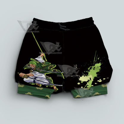 One Piece Roronoa Zoro Pirate Hunter Men Compression Gym Short