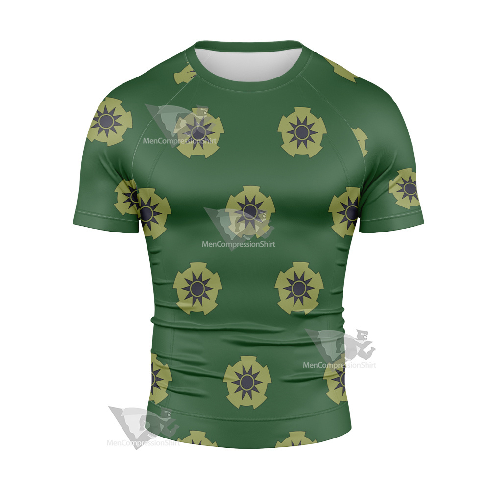 One Piece Roronoa Zoro Pirate Hunter Short Sleeve Compression Shirt