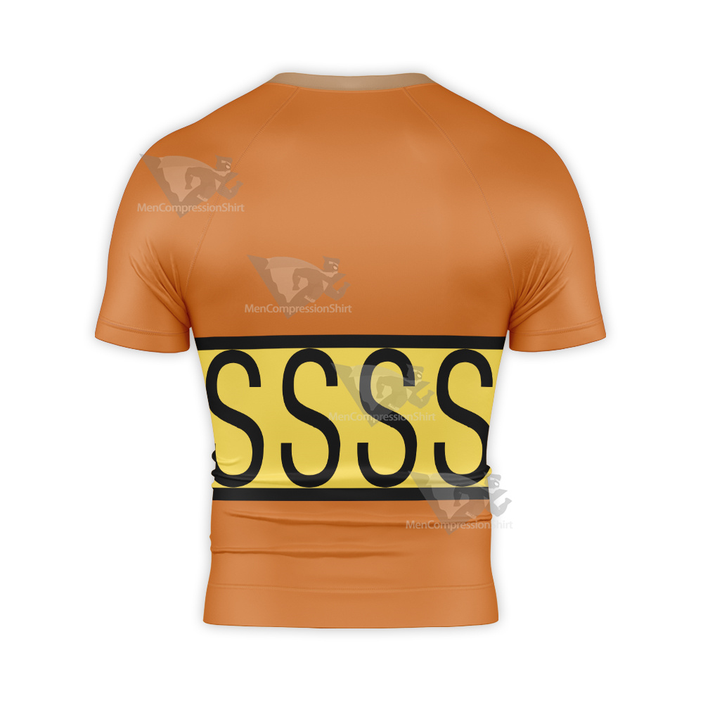 One Piece Sanji Orange Short Sleeve Compression Shirt