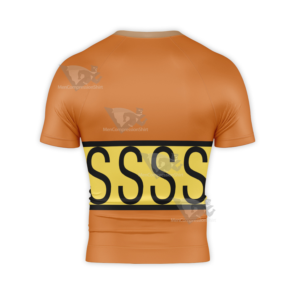 One Piece Sanji Orange Short Sleeve Compression Shirt