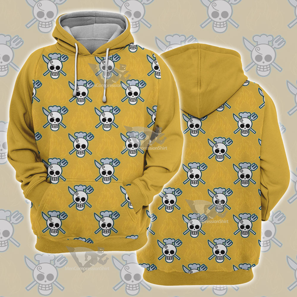One Piece Sanji Skull Flag Cosplay Hoodie