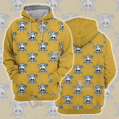 One Piece Sanji Skull Flag Cosplay Hoodie