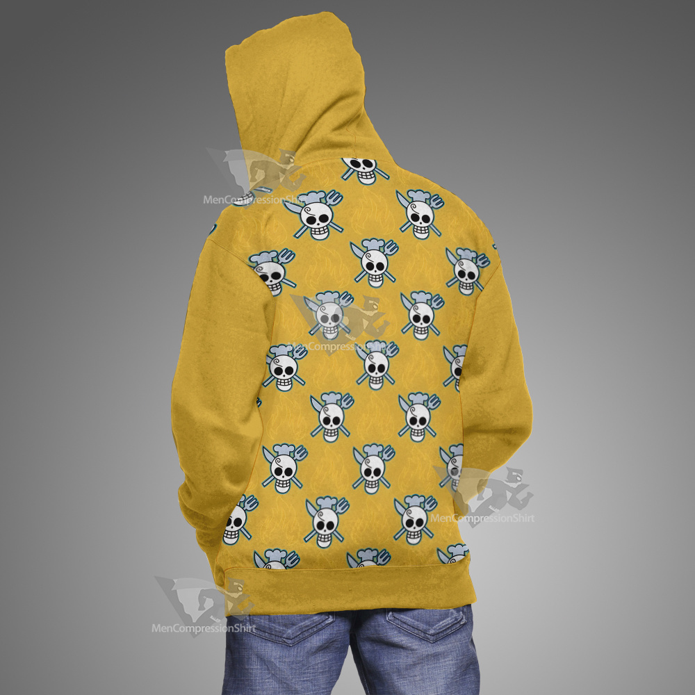 One Piece Sanji Skull Flag Cosplay Hoodie
