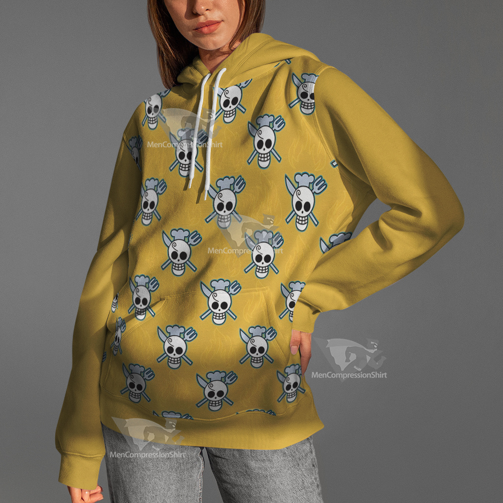 One Piece Sanji Skull Flag Cosplay Hoodie