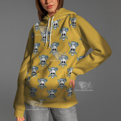 One Piece Sanji Skull Flag Cosplay Hoodie