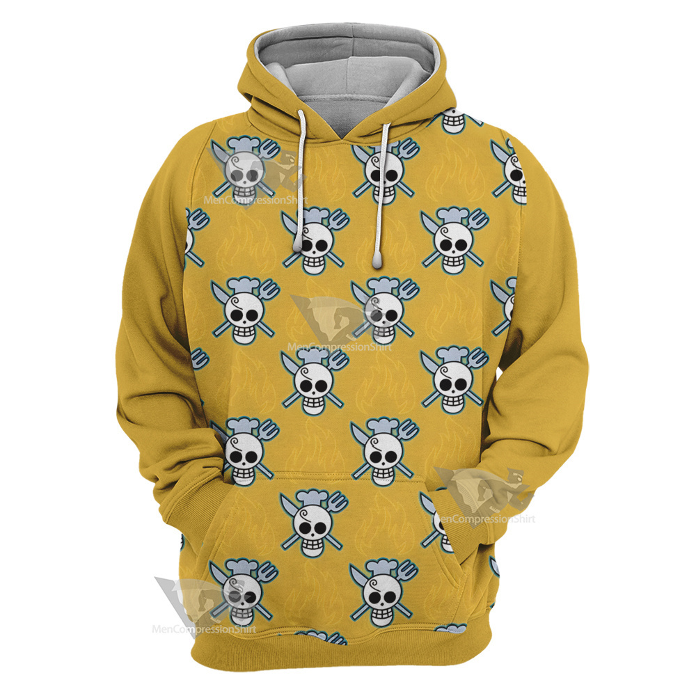 One Piece Sanji Skull Flag Cosplay Hoodie