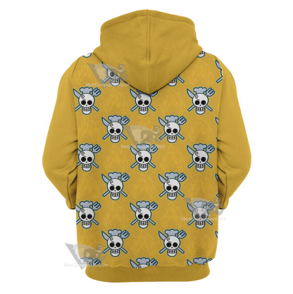 One Piece Sanji Skull Flag Cosplay Hoodie