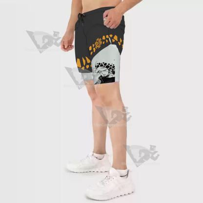 One Piece Trafalgar Law Black Men Compression Gym Short