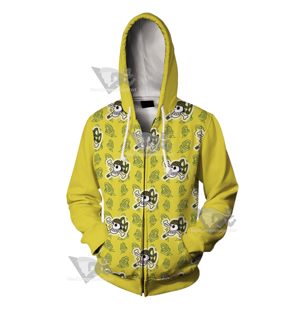 One Piece Usopp Skull Flag Cosplay Zip Up Hoodie