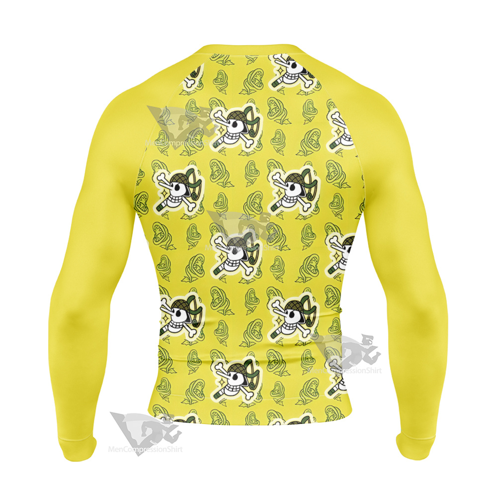 One Piece Usopp Skull Flag Long Sleeve Compression Shirt