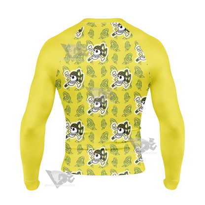 One Piece Usopp Skull Flag Long Sleeve Compression Shirt