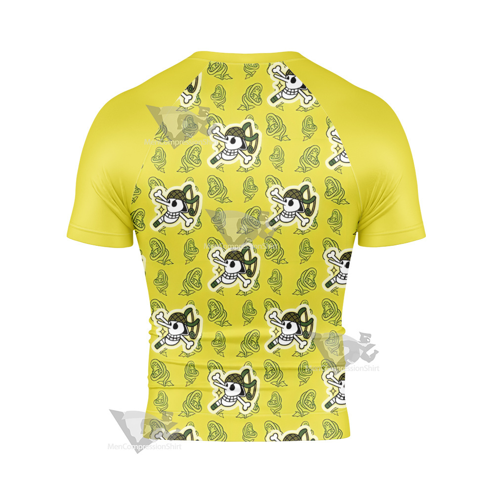 One Piece Usopp Skull Flag Short Sleeve Compression Shirt