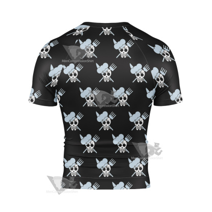 One Piece Vinsmoke Sanji Pirate Flag Short Sleeve Compression Shirt