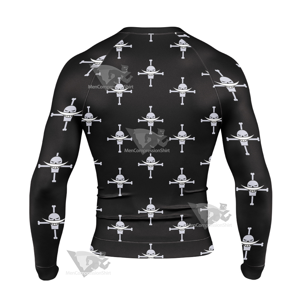 One Piece Whitebeard Pirates Pirate Flag Long Sleeve Compression Shirt