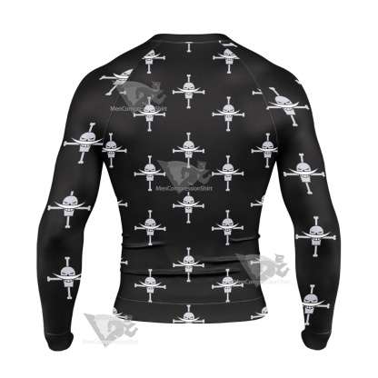 One Piece Whitebeard Pirates Pirate Flag Long Sleeve Compression Shirt