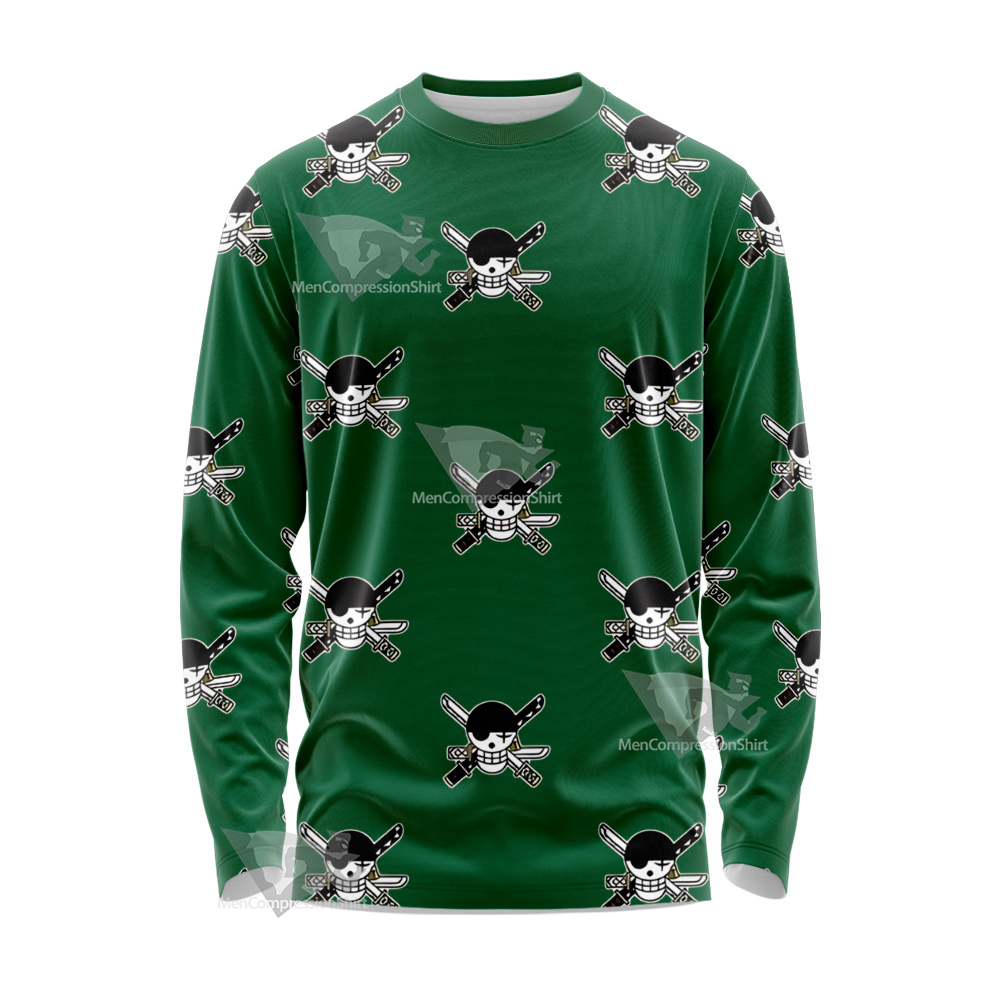 One Piece Zoro Skull Flag Long Sleeve Shirt
