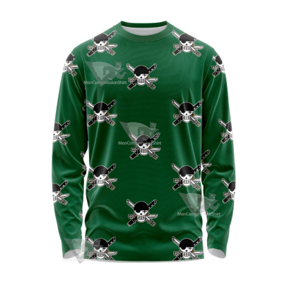 One Piece Zoro Skull Flag Long Sleeve Shirt