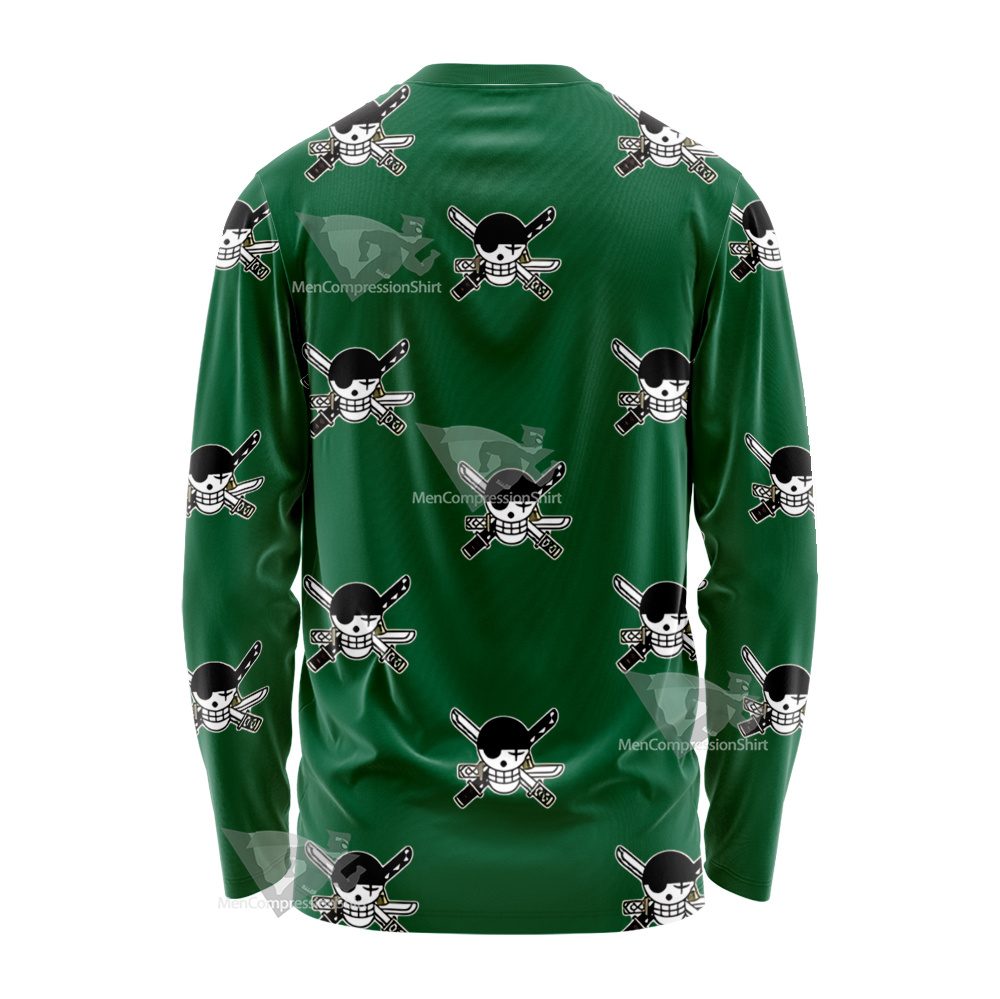 One Piece Zoro Skull Flag Long Sleeve Shirt