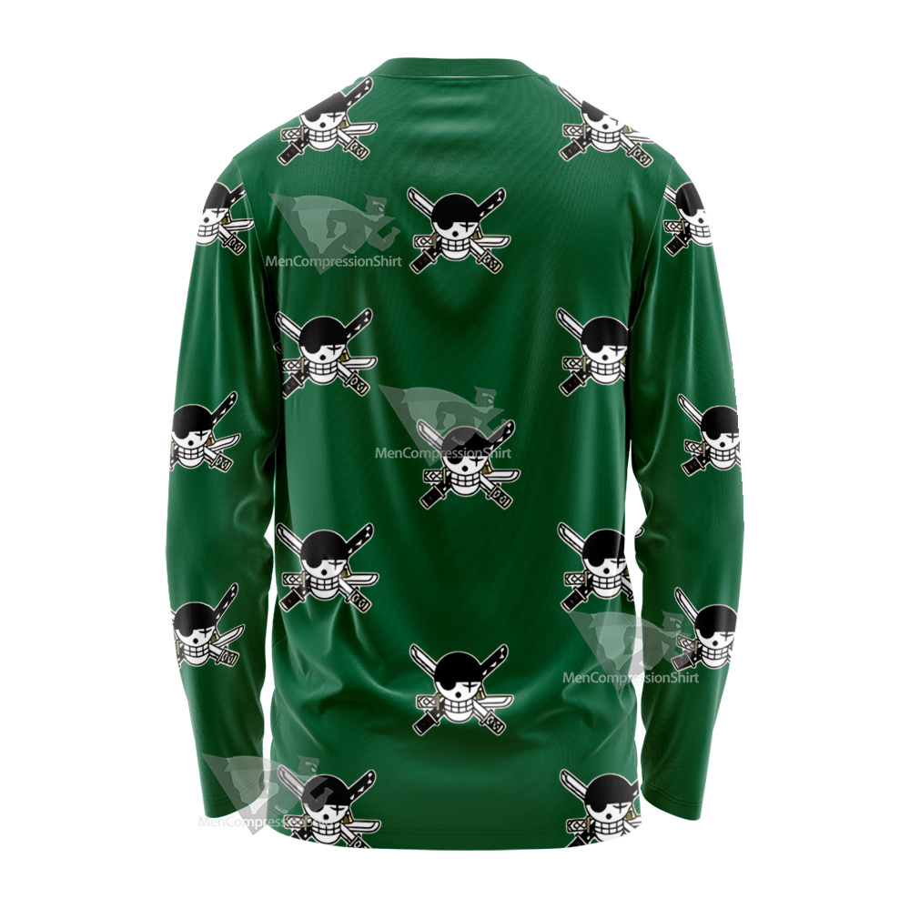 One Piece Zoro Skull Flag Long Sleeve Shirt