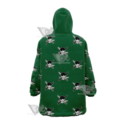 One Piece Zoro Skull Flag Snug Oversized Blanket Hoodie