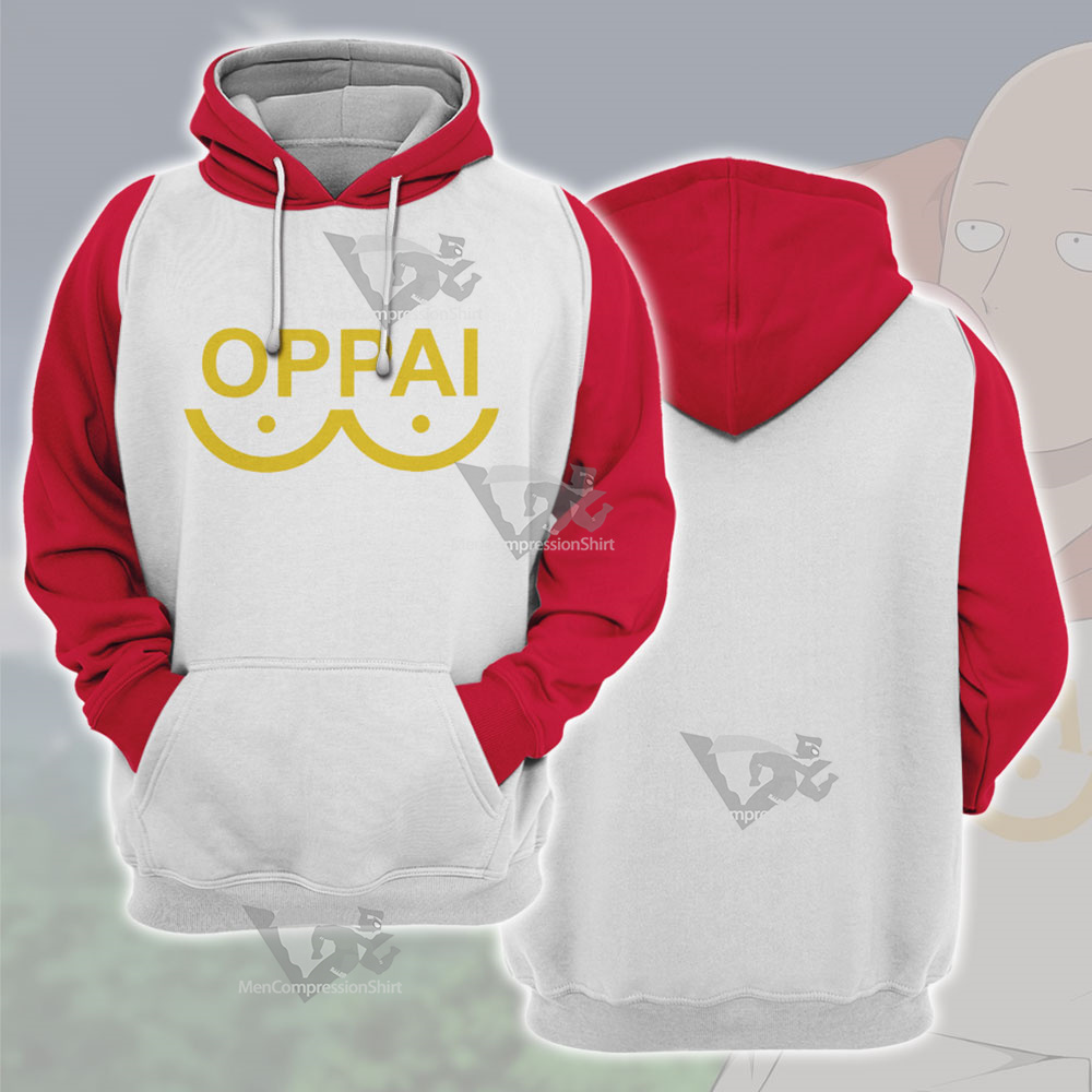 One Punch Man Saitama Oppai Cosplay Hoodie