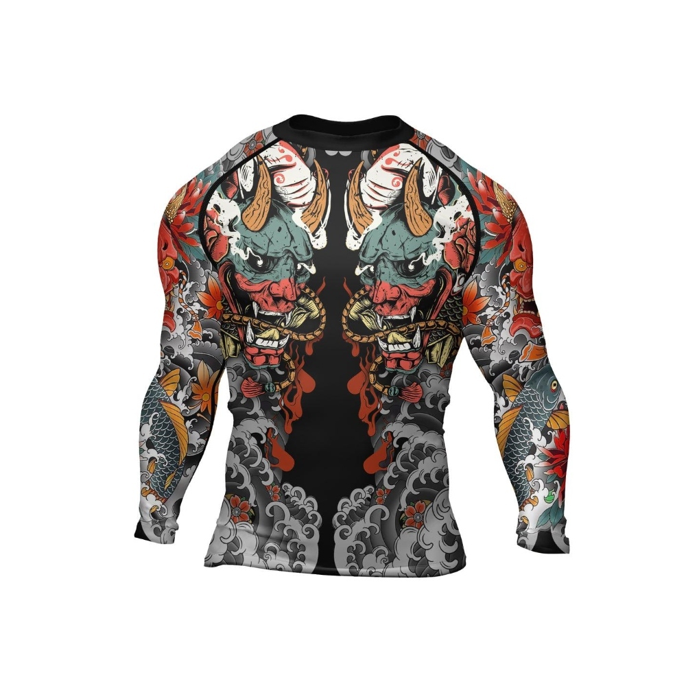 Oni Demon Mens Long Sleeve Compression Shirt