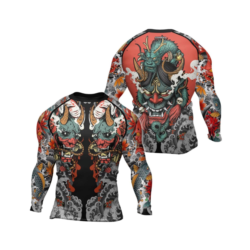 Oni Demon Mens Long Sleeve Compression Shirt