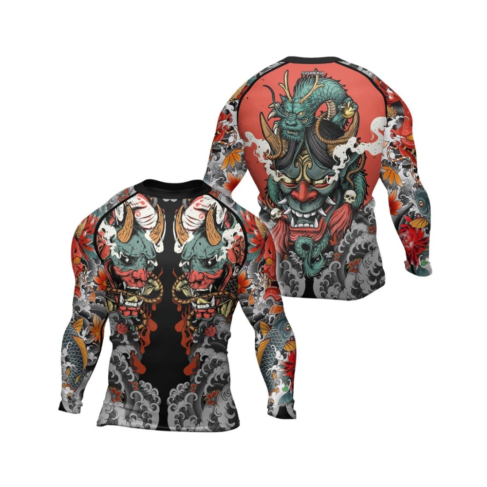 Oni Demon Mens Long Sleeve Compression Shirt