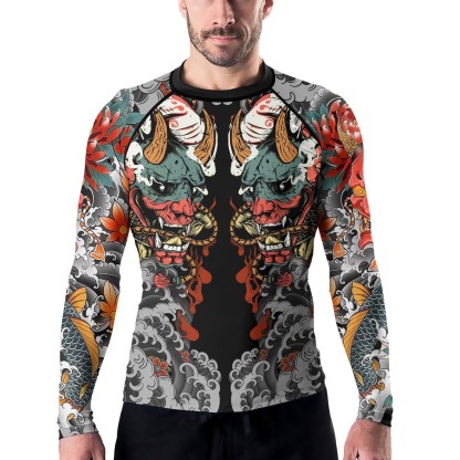 Oni Demon Mens Long Sleeve Compression Shirt