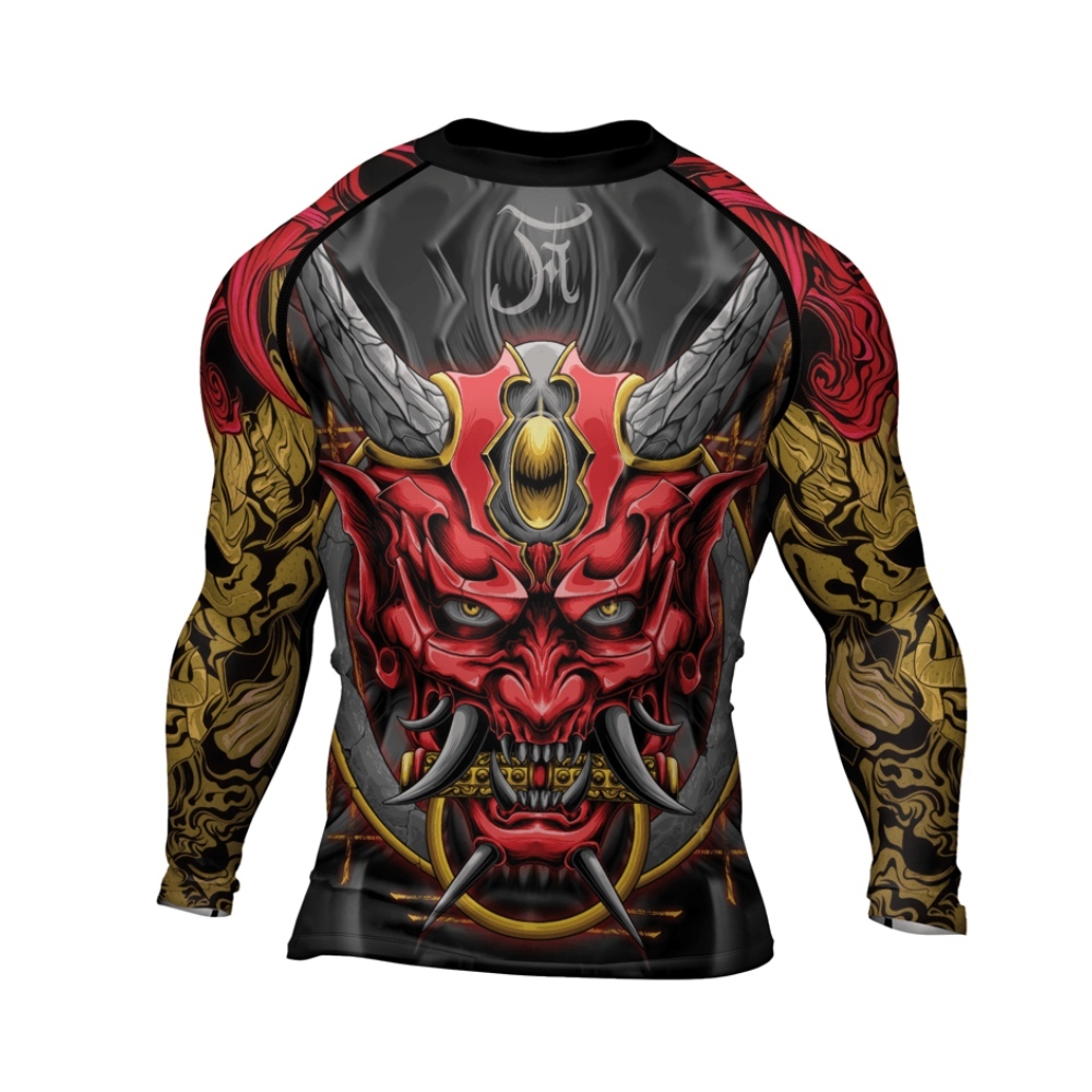 Onis Japanese Folklore Mens Long Sleeve Compression Shirt