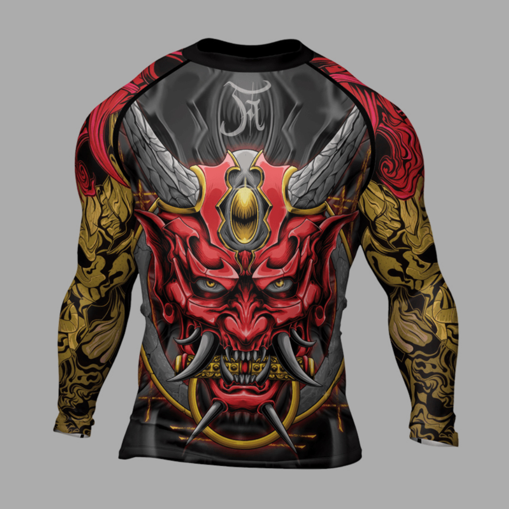 Onis Japanese Folklore Mens Long Sleeve Compression Shirt