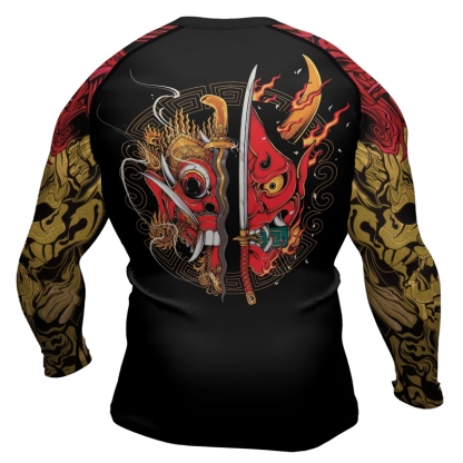 Onis Japanese Folklore Mens Long Sleeve Compression Shirt