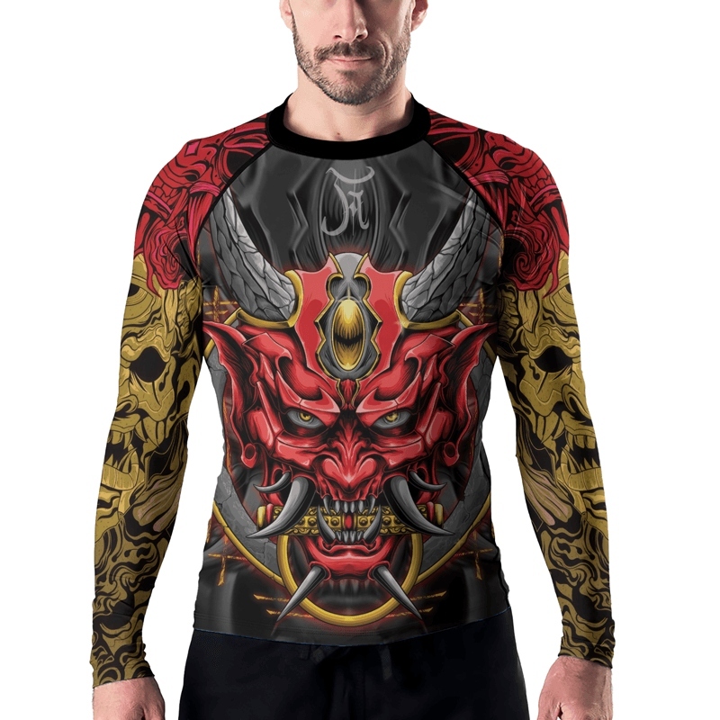 Onis Japanese Folklore Mens Long Sleeve Compression Shirt