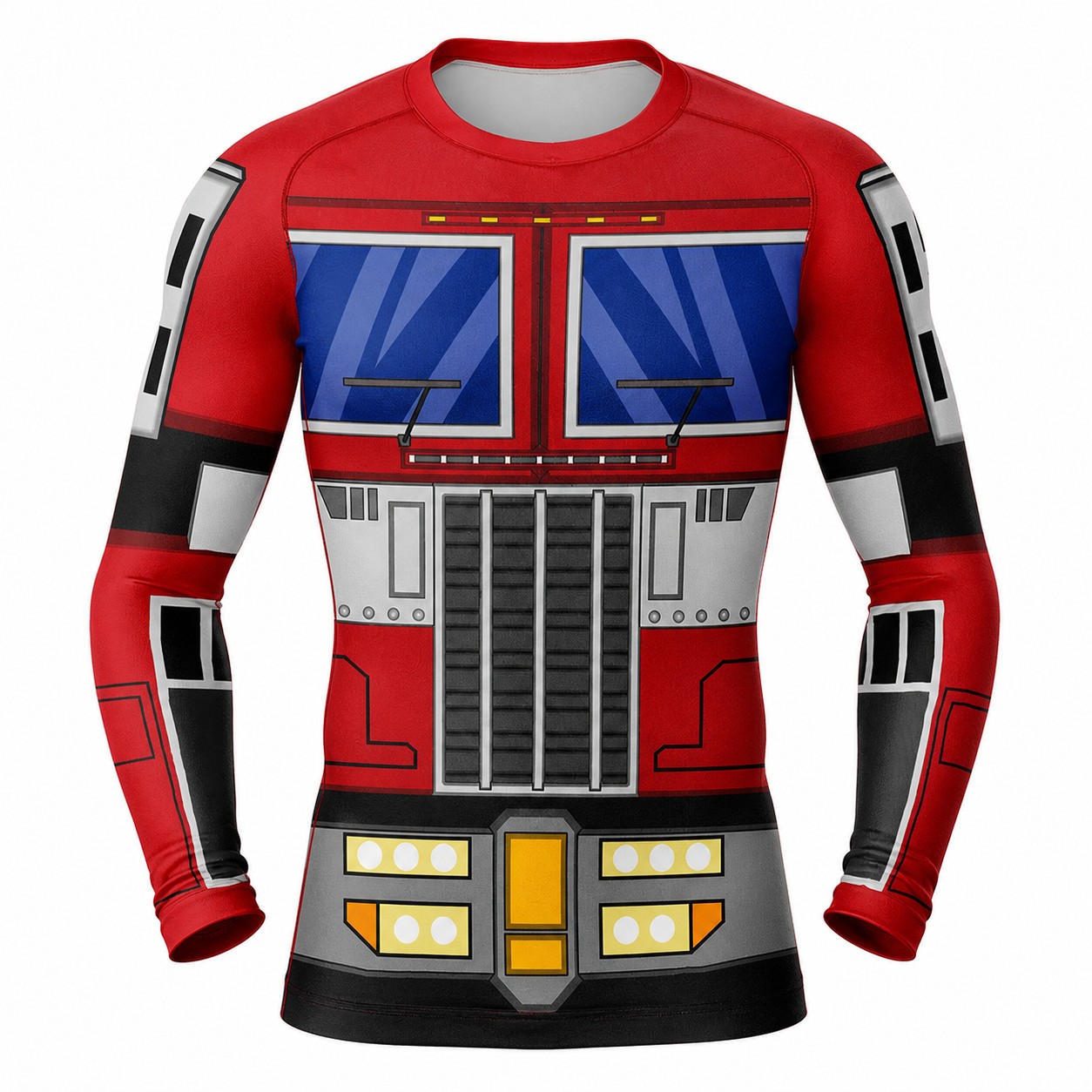 Optimus Prime Transformer Red Blue Long Sleeve Compression Shirt