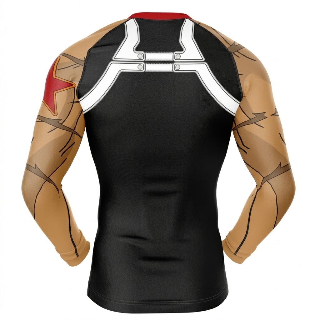 Outlaw Star Gene Starwind V1 Orange Red Long Sleeve Compression Shirt