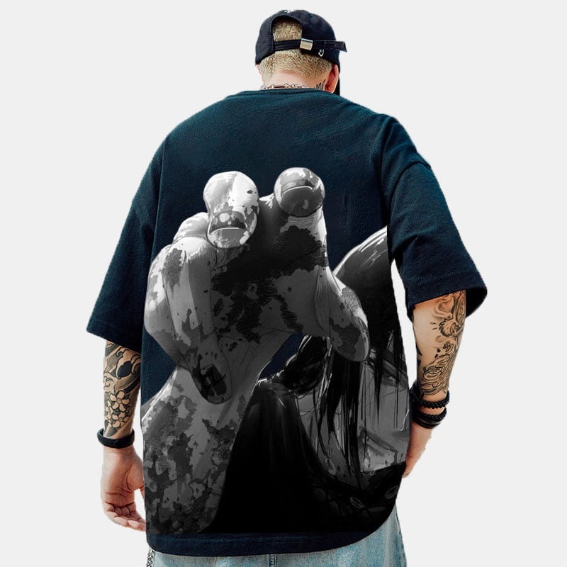 Ninja Sasuke Uchiha Black Oversized Anime T-Shirt