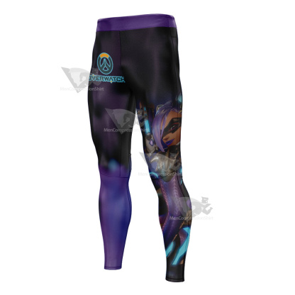 Overwatch Black Cat Sombra Mens Compression Legging-MensCompressionShirt