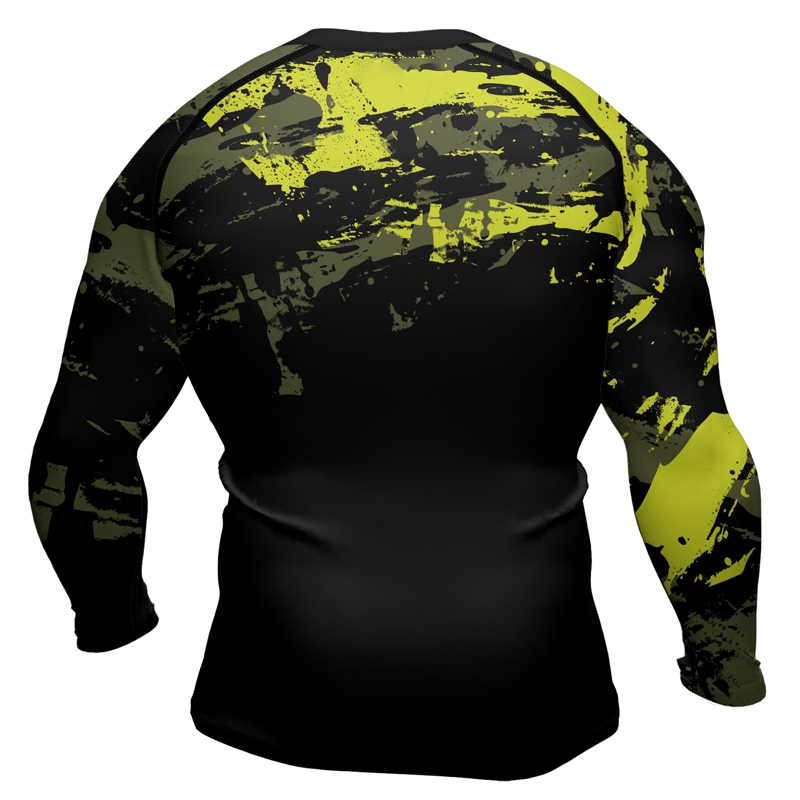 Paint Streak Camouflage Mens Long Sleeve Compression Shirt
