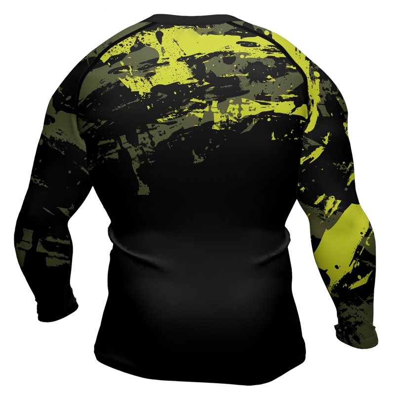 Paint Streak Camouflage Mens Long Sleeve Compression Shirt