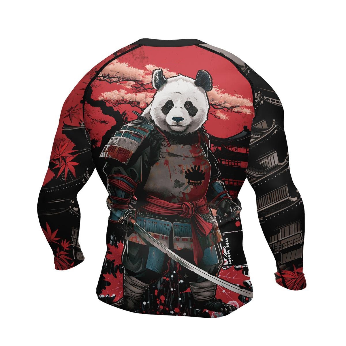 Panda Samurai Legend Mens Long Sleeve Compression Shirt