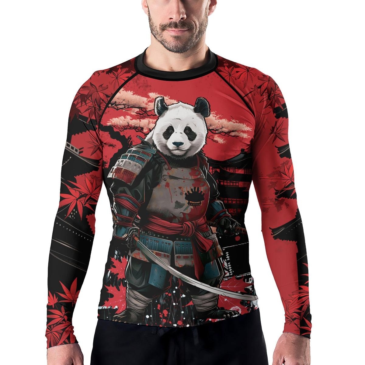 Panda Samurai Legend Mens Long Sleeve Compression Shirt