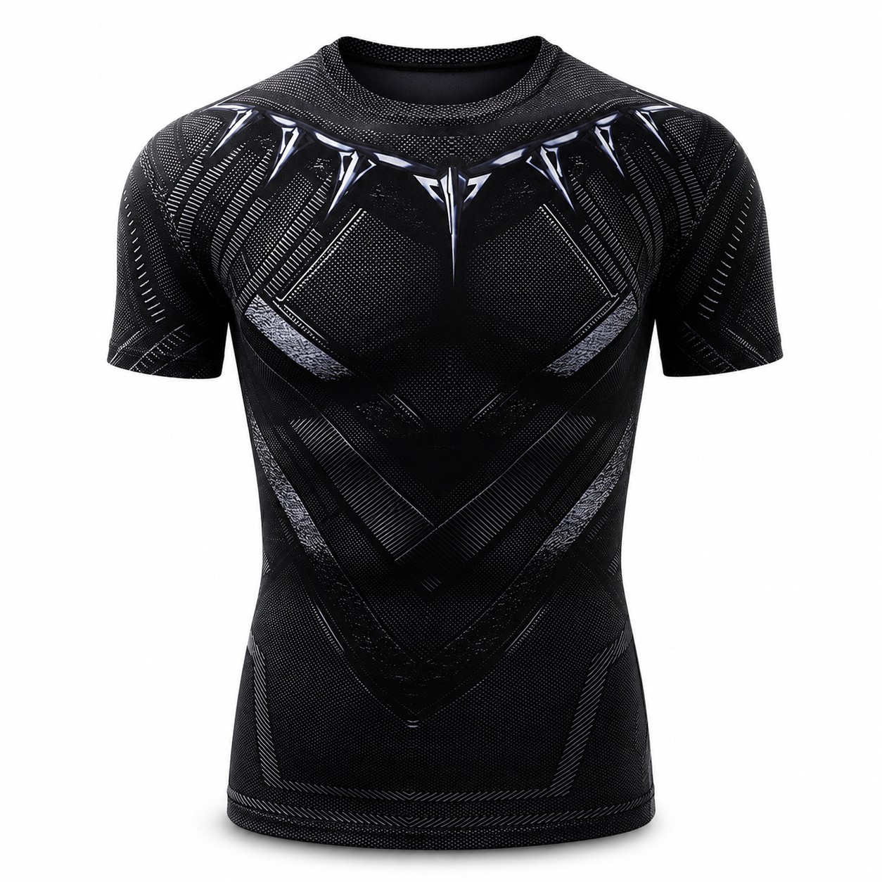 Panther Blue Purple Short Sleeve Compression Shirt
