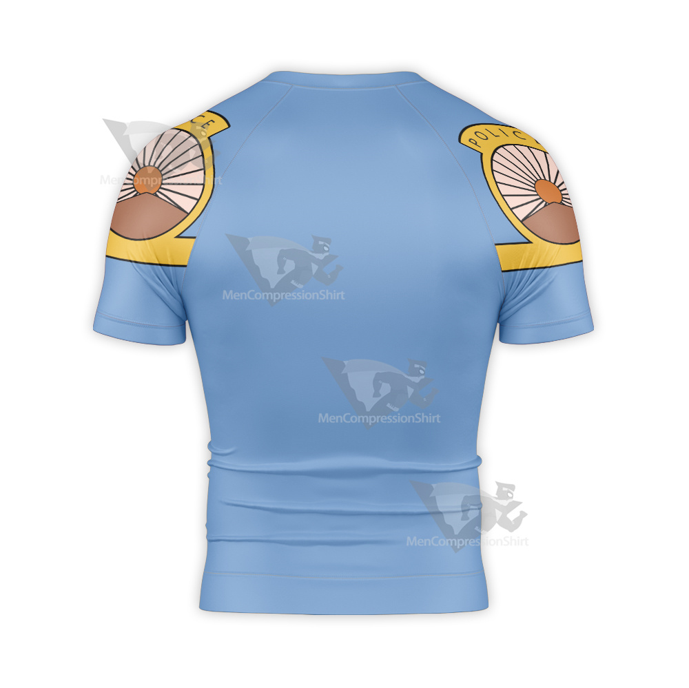 Paradise Pd Gina Jabowski Blue Cosplay Short Sleeve Compression Shirt