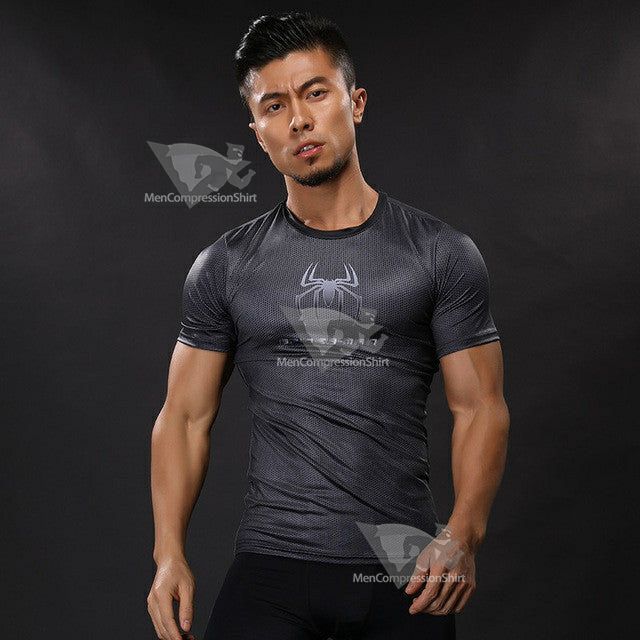Parker Short Sleeve Grey Compression Shirt For Men