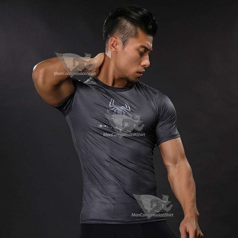 Parker Short Sleeve Grey Compression Shirt For Men