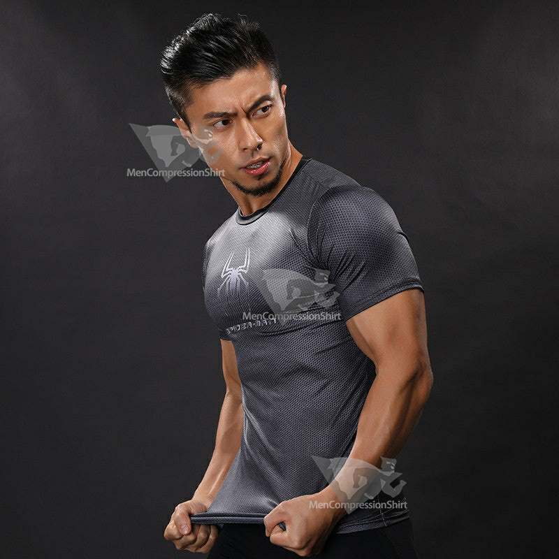 Parker Short Sleeve Grey Compression Shirt For Men